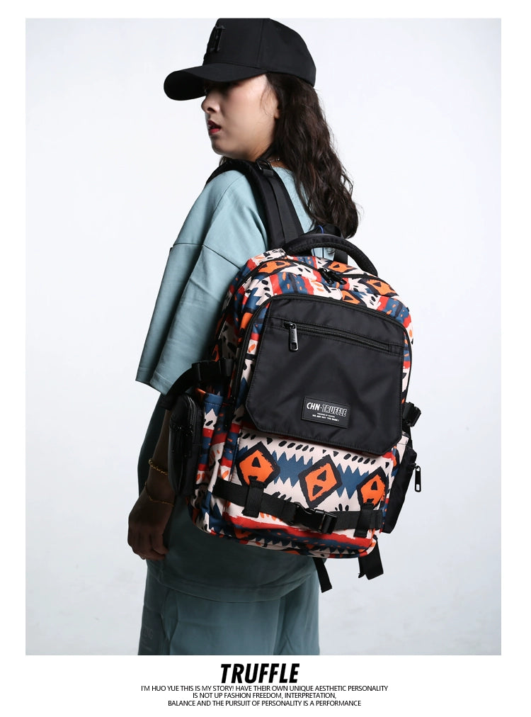 TRUFFLE trendy solid printed brand day backpack