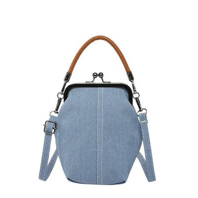 Vintage Canvas Bucket Shoulder Bag for Women  Denim Style Underarm Crossbody Bag
