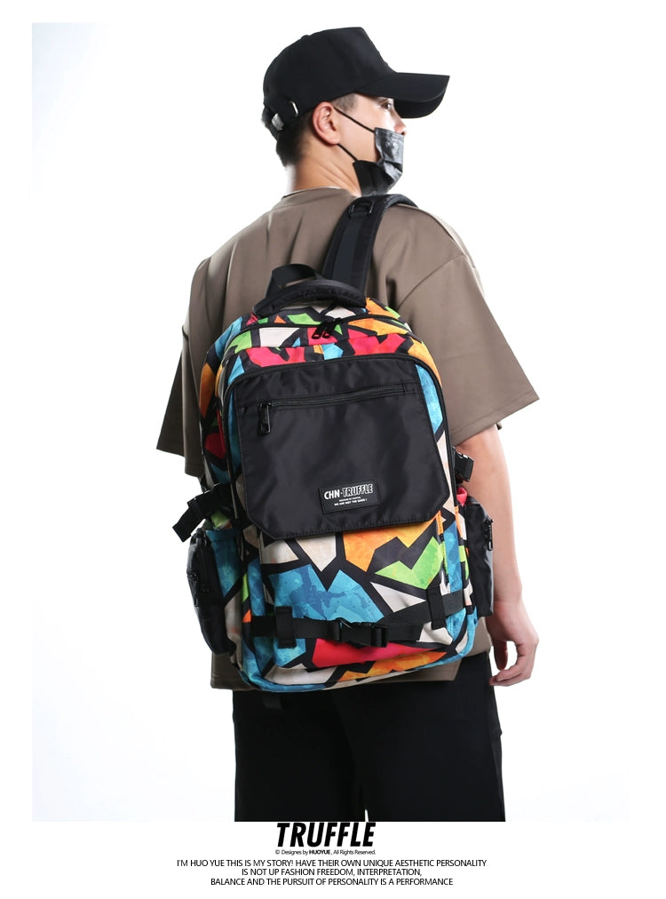 TRUFFLE trendy solid printed brand day backpack