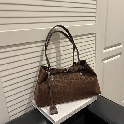 Womens Leopard Print Shoulder Handbag | Retro Fashion Large Capacity Armpit Bag