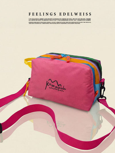 Korean Style Color-Block Crossbody Bag | Casual Mini Square Shoulder Bag for All
