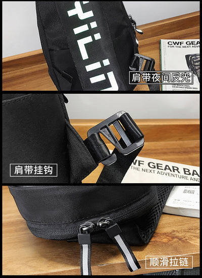 USB Charging Hard Shell Chest Bag | Anti-Theft Crossbody Sling Bag