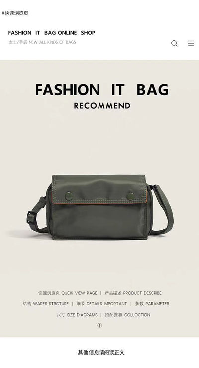 Japanese Classic Tanker Crossbody Bag | Lightweight Nylon Shoulder Bag