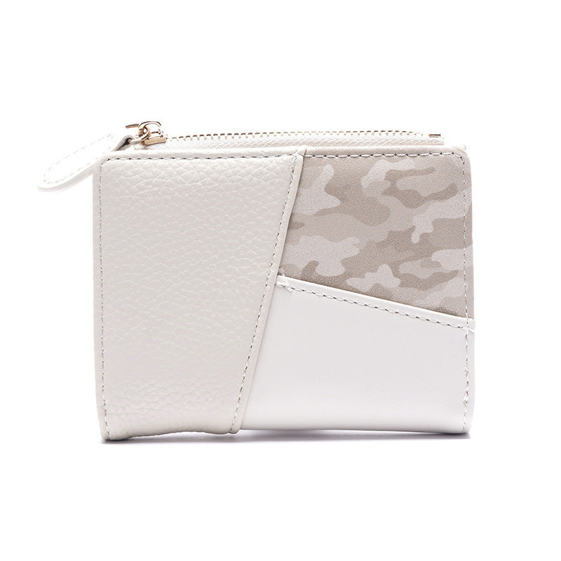 High-Quality Color Splicing Multi-Card Slot Zipper Wallet for Women