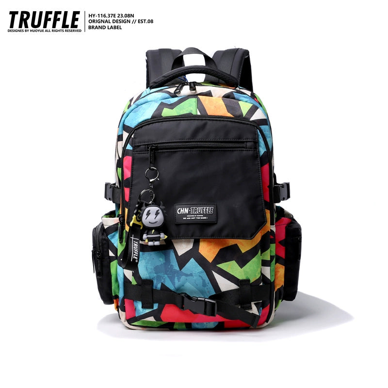 TRUFFLE trendy solid printed brand day backpack