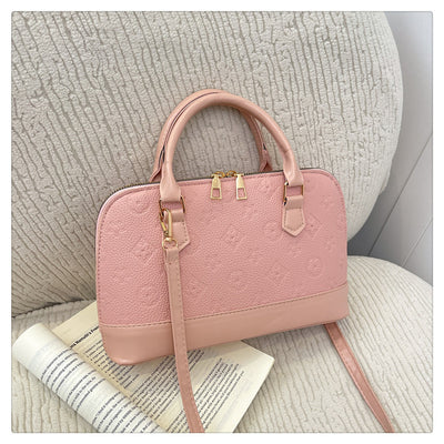 Womens Luxury Shell Crossbody Handbag | Elegant Embossed Top Handle Shoulder Bag