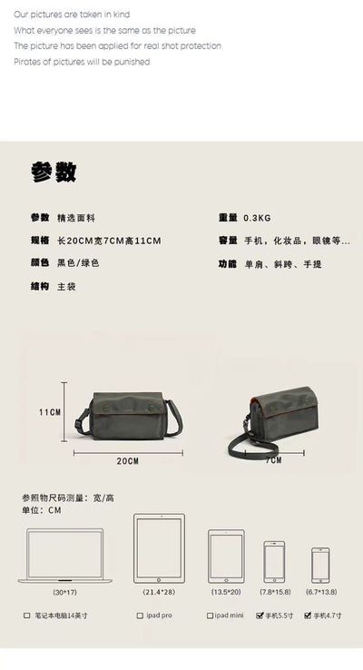 Japanese Classic Tanker Crossbody Bag | Lightweight Nylon Shoulder Bag