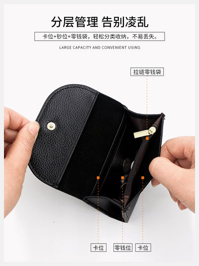 Minimalist PU Leather Card Holder Wallet | Compact Coin Purse with Multi Card Slots