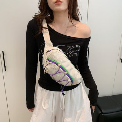 Korean Sport Crossbody Chest Bag | Trendy Lightweight Everyday Sling Bag