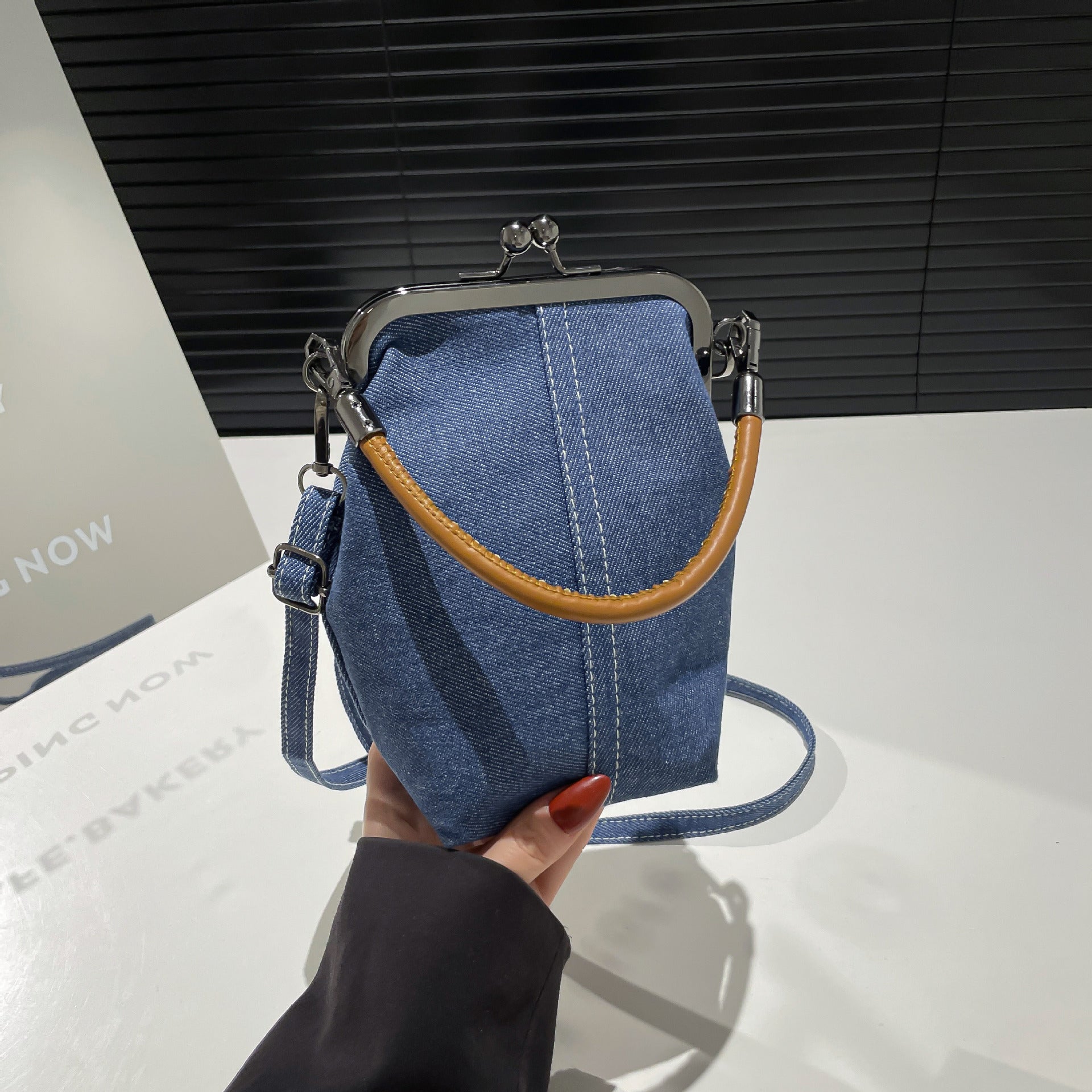 Vintage Canvas Bucket Shoulder Bag for Women  Denim Style Underarm Crossbody Bag