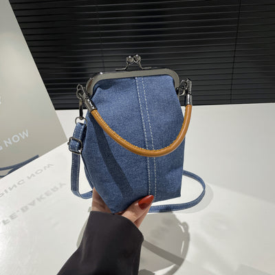 Vintage Canvas Bucket Shoulder Bag for Women  Denim Style Underarm Crossbody Bag