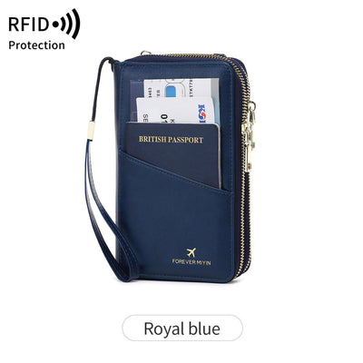 High Quality Multi Functional Double Zipper Passport Bag