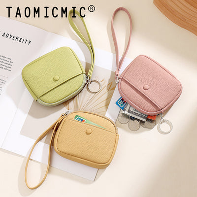 Women's Minimalist Card Holder Wristlet Wallet  Mini Zip Coin Purse & Card Organizer