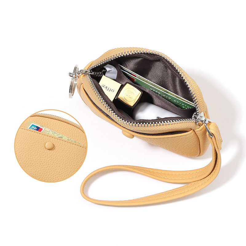 Women's Minimalist Card Holder Wristlet Wallet  Mini Zip Coin Purse & Card Organizer