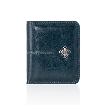High Quality Oil Wax Leather Solid Color Multi Functional Women's Wallet