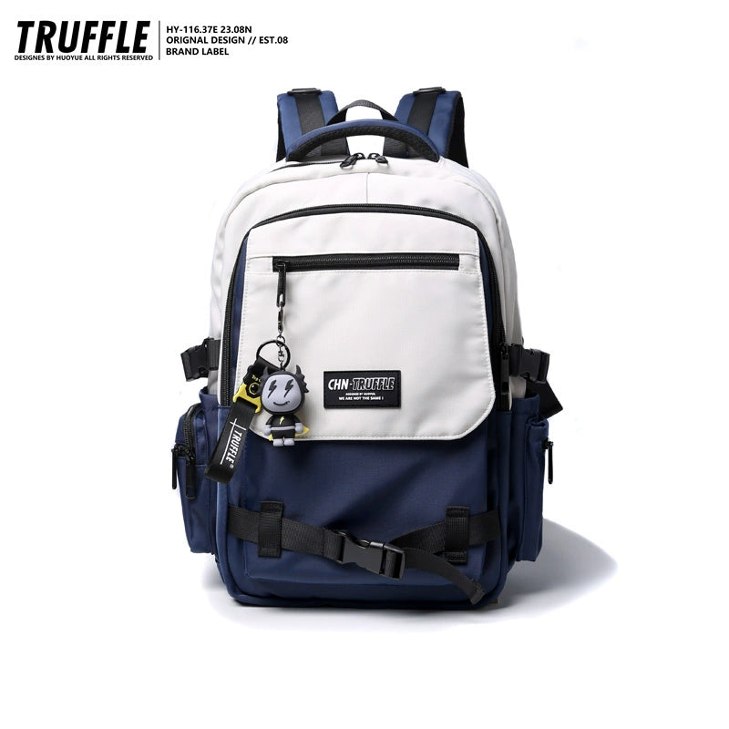 TRUFFLE trendy solid color brand day backpack