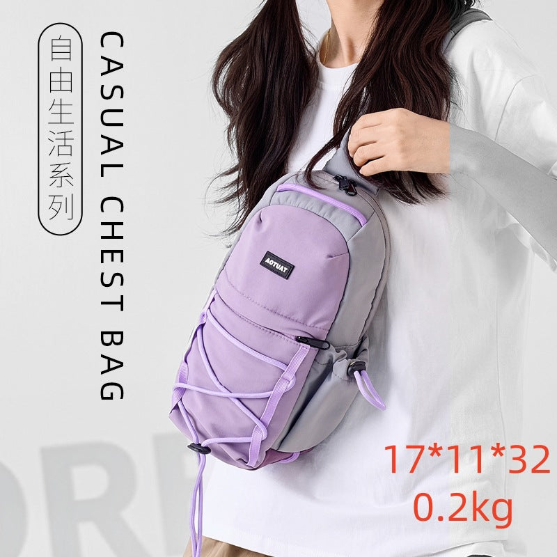Lightweight Outdoor Chest Bag | Contrast Color Crossbody Sling Bag