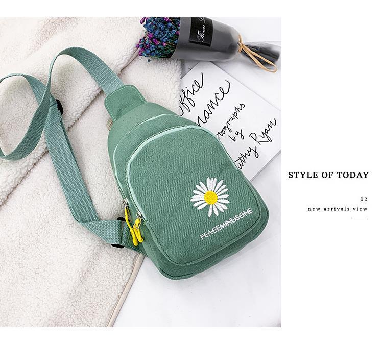 Cute Canvas Mini Crossbody Chest Bag for Women | Lightweight Everyday Sling Bag