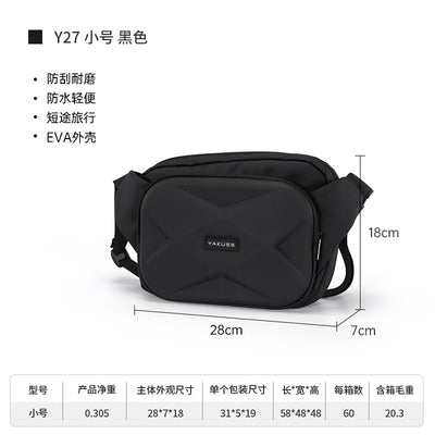 Mens EVA Hard Shell Crossbody Chest Bag | Waterproof Anti-Theft Sling Shoulder Bag