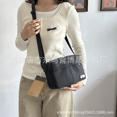 Utility Mini Crossbody Bag for Women  Multi-Pocket Oxford Shoulder Bag