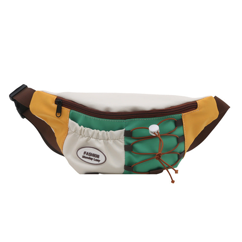 Vintage Utility Waist Bag  Multi-Pocket Canvas Crossbody Sling Bag
