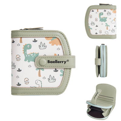 Cute Printed Compact Girls Zipper Wallet