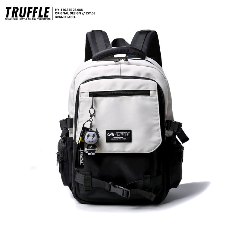 TRUFFLE trendy solid color brand day backpack