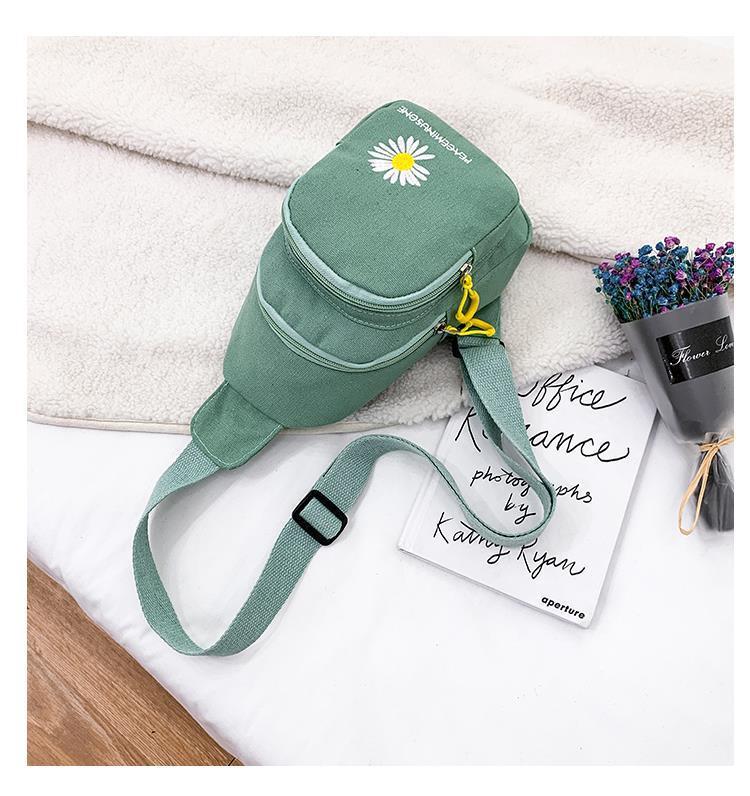 Cute Canvas Mini Crossbody Chest Bag for Women | Lightweight Everyday Sling Bag