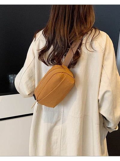 Korean Style Nylon Crossbody Waist Bag | Lightweight Everyday Sling Bag