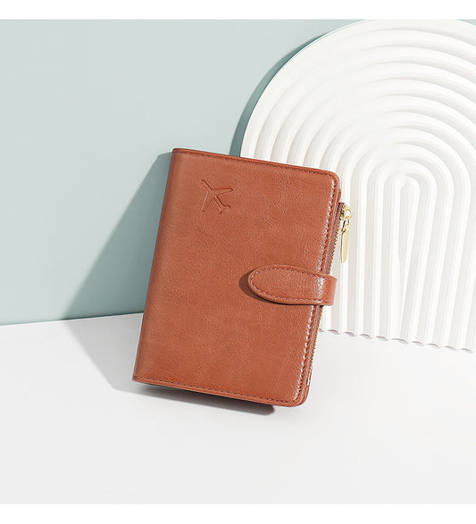 Multifunctional Men's and Women's Passport Holder with Zipper
