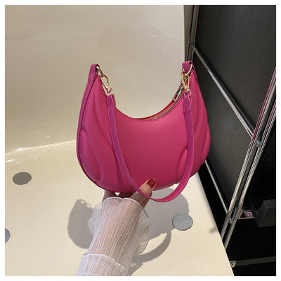 Dumpling Shoulder Bag for Women  Minimalist PU Leather Underarm Handbag