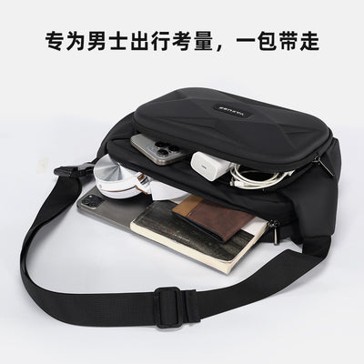 Mens EVA Hard Shell Crossbody Chest Bag | Waterproof Anti-Theft Sling Shoulder Bag
