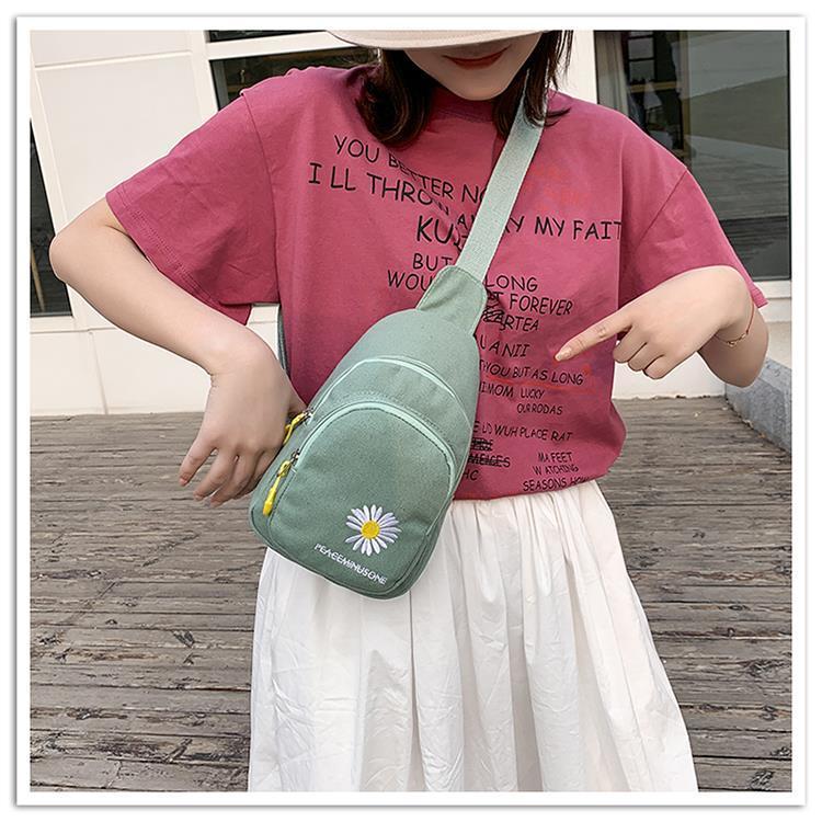 Cute Canvas Mini Crossbody Chest Bag for Women | Lightweight Everyday Sling Bag