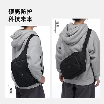 Mens EVA Hard Shell Crossbody Chest Bag | Waterproof Anti-Theft Sling Shoulder Bag