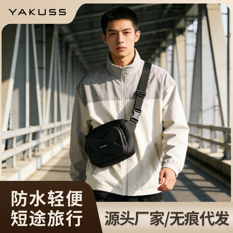 Mens EVA Hard Shell Crossbody Chest Bag | Waterproof Anti-Theft Sling Shoulder Bag