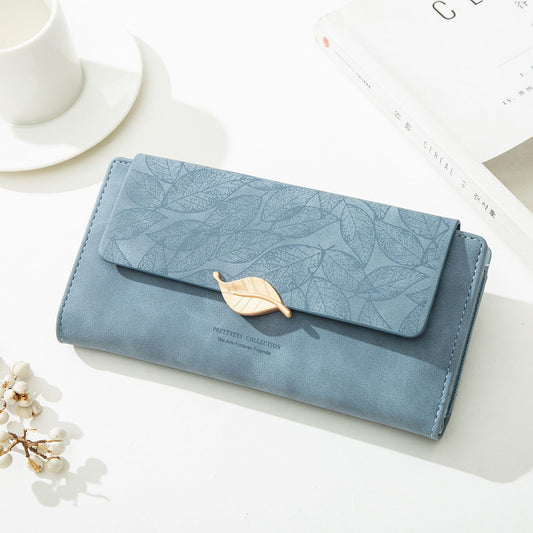 Frosted Leaf Retro Women's Clutch Wallet
