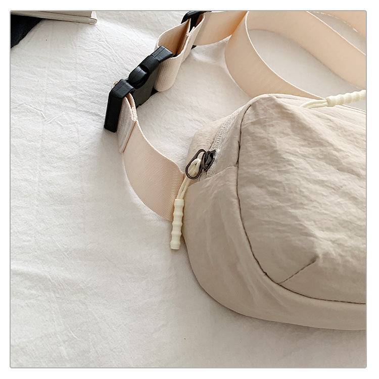 Korean Style Nylon Crossbody Waist Bag | Lightweight Everyday Sling Bag