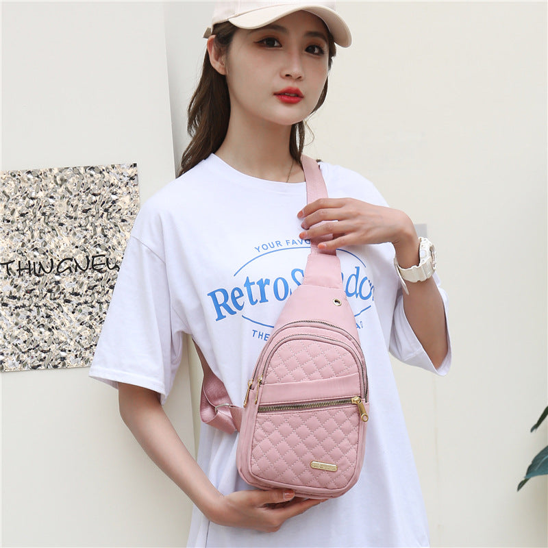 Large Capacity Quilted Crossbody Chest Bag | Trendy Casual Sling Bag
