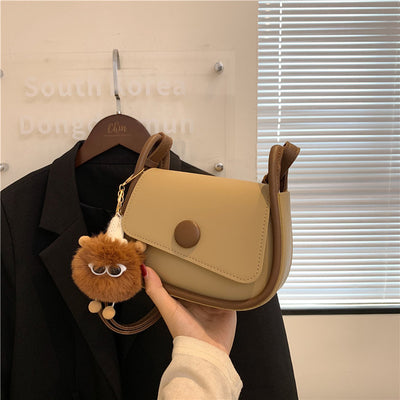 Vintage Two-Tone Mini Crossbody Bag for Women  Soft PU Flap Shoulder Bag