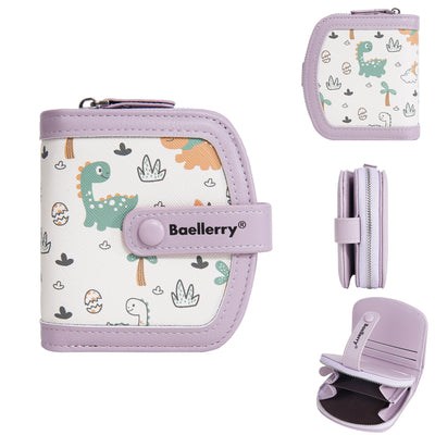 Cute Printed Compact Girls Zipper Wallet