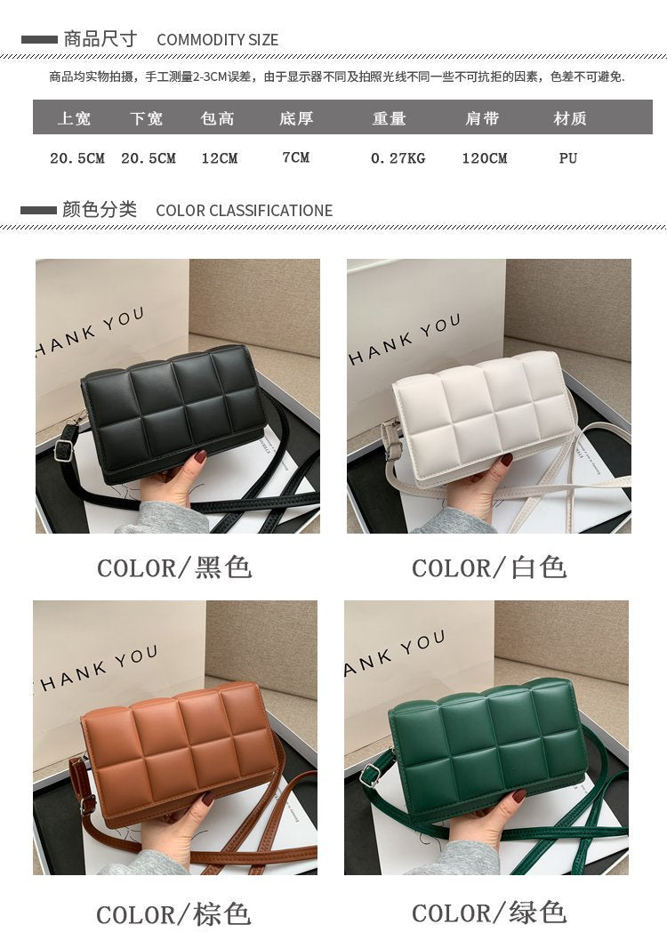 Quilted Mini Crossbody Bag for Women  Soft PU Square Shoulder Bag