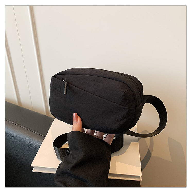 Korean Style Nylon Crossbody Waist Bag | Lightweight Everyday Sling Bag