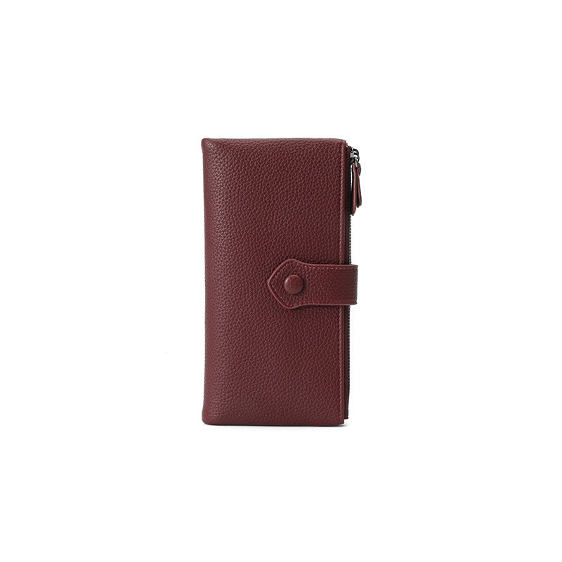 RFID Protected Pebbled Pattern Women's Clutch Wallet