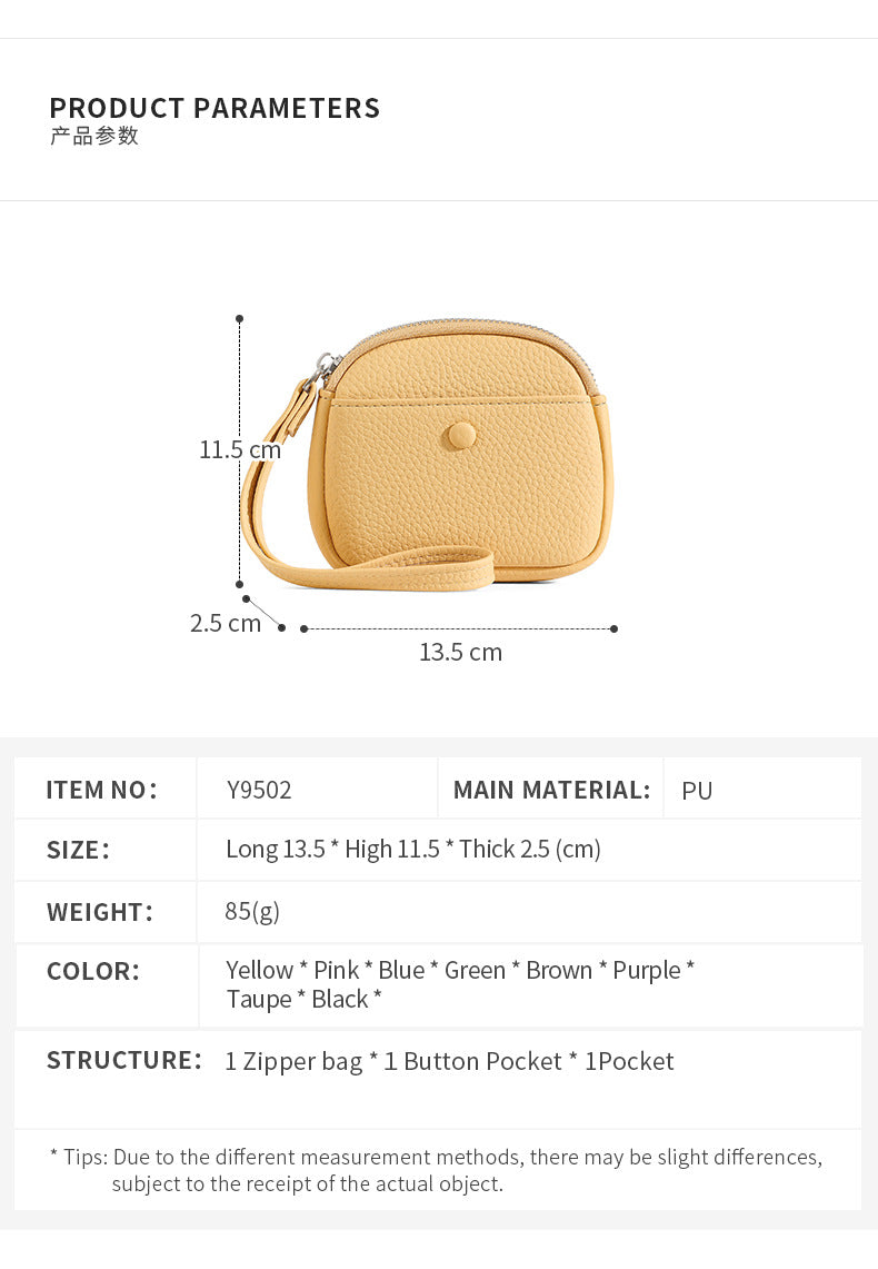 Women's Minimalist Card Holder Wristlet Wallet  Mini Zip Coin Purse & Card Organizer