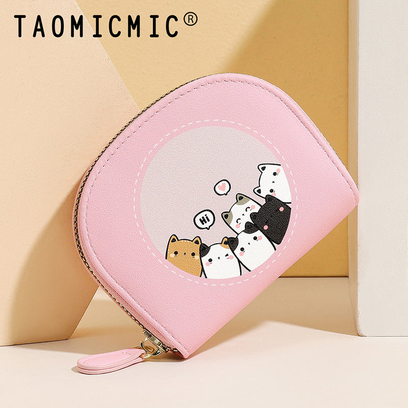 Cute Kitten Mini Coin Purse | Premium Cartoon PU Wallet for Women