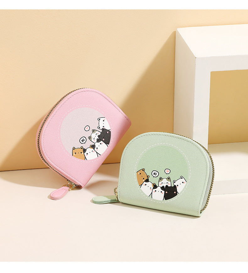 Cute Kitten Mini Coin Purse | Premium Cartoon PU Wallet for Women