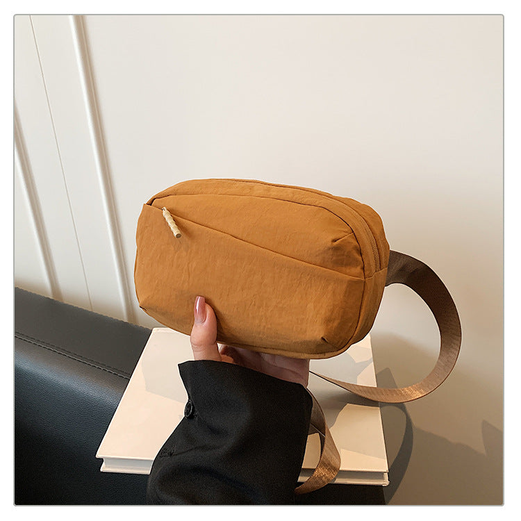 Korean Style Nylon Crossbody Waist Bag | Lightweight Everyday Sling Bag