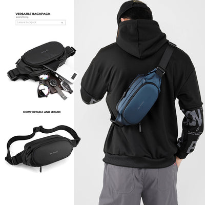 Mens Waterproof Waist Bag | Korean Style Crossbody Chest Bag for Travel & Outdoor