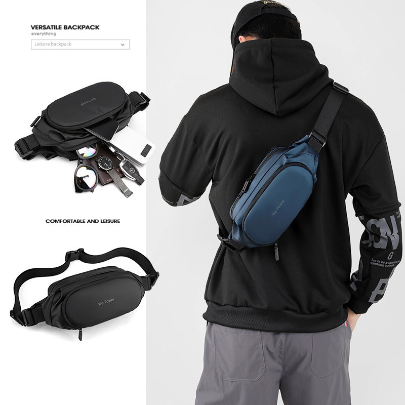Mens Waterproof Waist Bag | Korean Style Crossbody Chest Bag for Travel & Outdoor