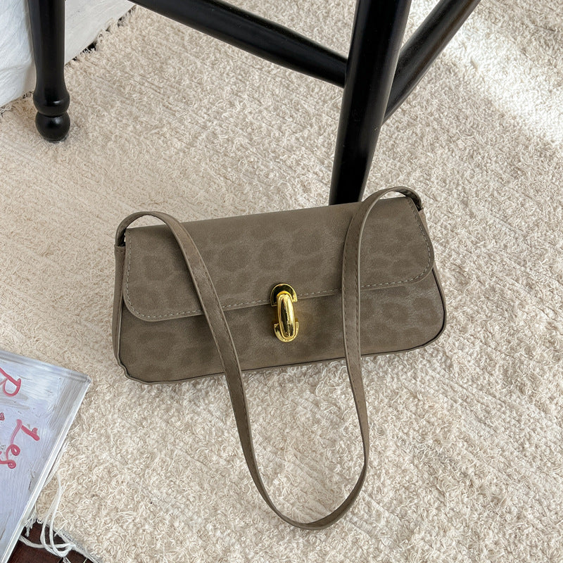 Womens Leopard Print Shoulder Crossbody Bag | Korean Vintage Mini Square Handbag